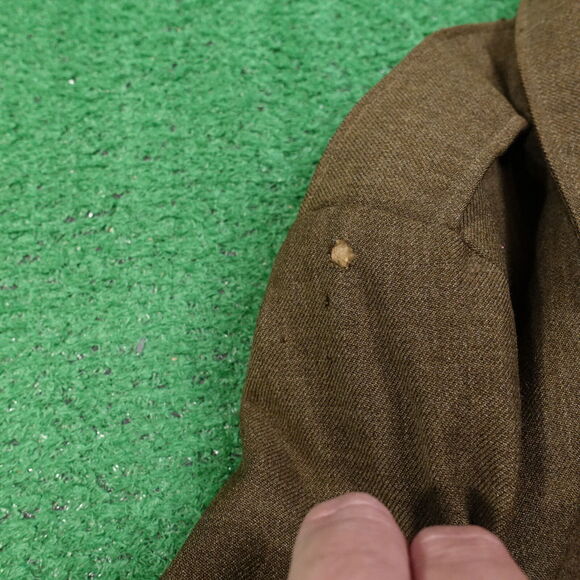 VINTAGE JACKET MANS WOOL SERGE OLIVE DRAB K 6628 1955 50s COAT 36 L NEEDS REPAIR - Picture 5 of 16
